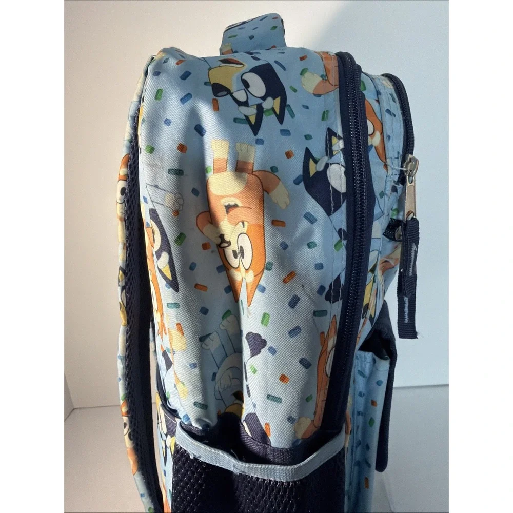 & Bingo Backpack for Girls & Boys, Multi Pocket Bookbag with Adjustable Bluey